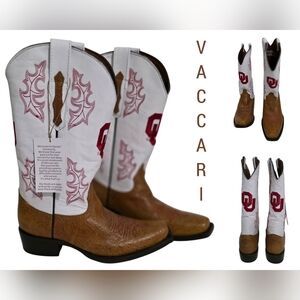 Vaccari University Of Oklahoma OU Sooners Women's Boots Size 9.5 NWT